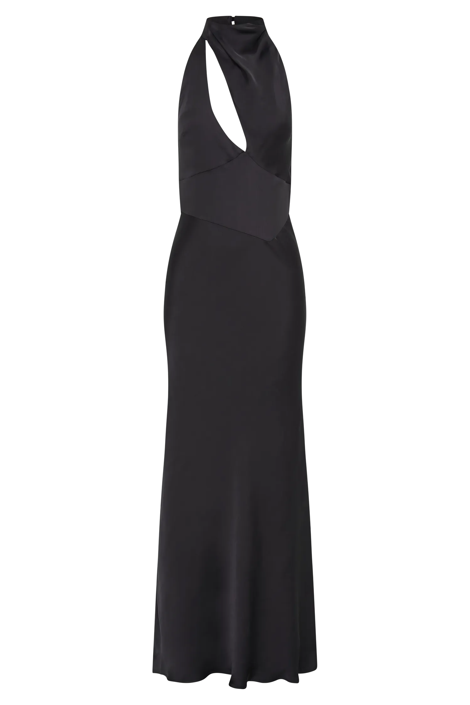 Belladonna Satin Halter Maxi Dress - Black