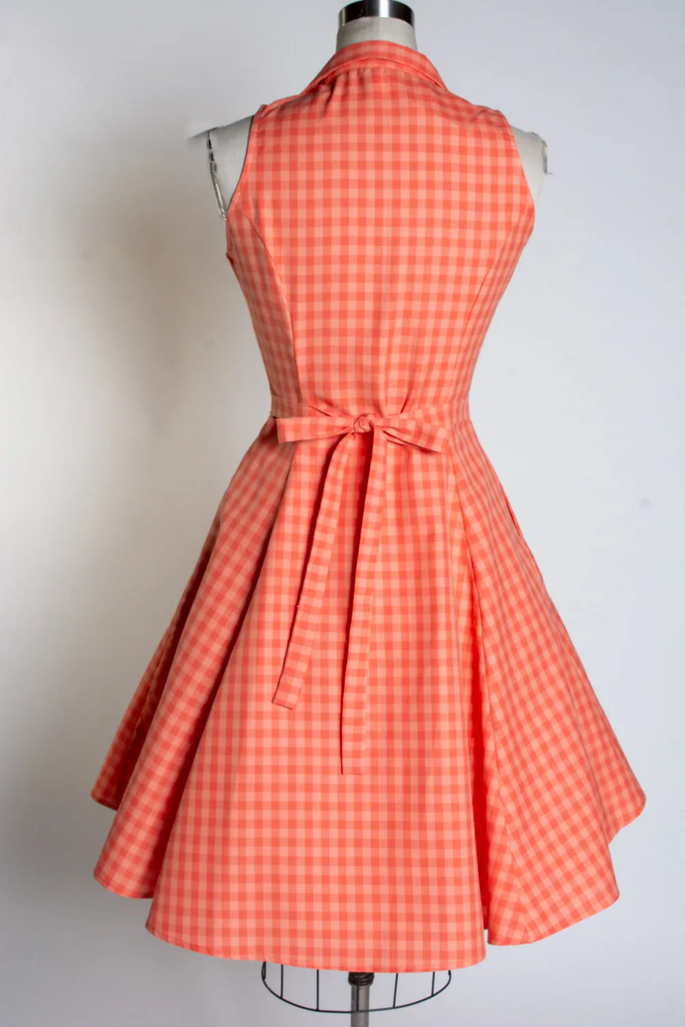 Betty Lou Dress - Peach Tonal Gingham