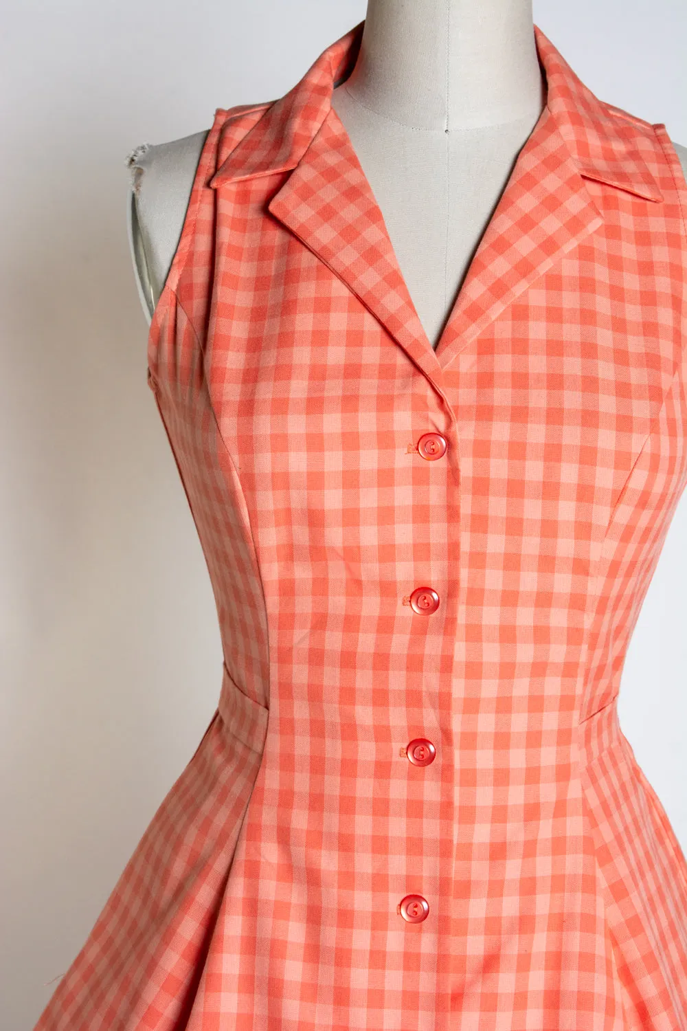 Betty Lou Dress - Peach Tonal Gingham