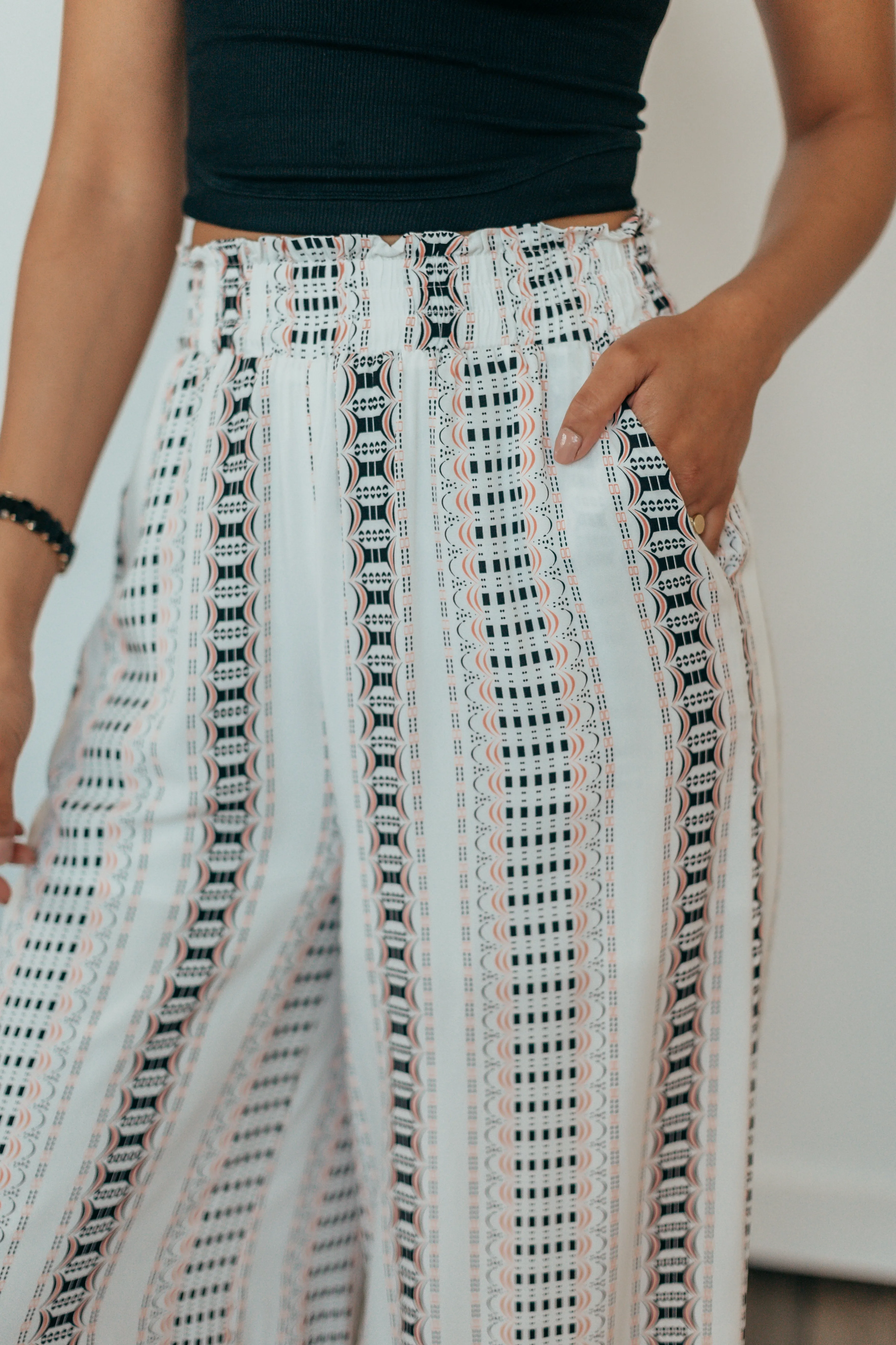 Billie Geometric Printed Wide Leg Pants