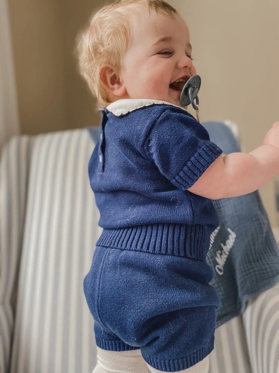 Billie Navy Knit Top and Shorts Set