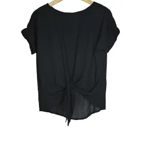 Black Crepe Tie Top