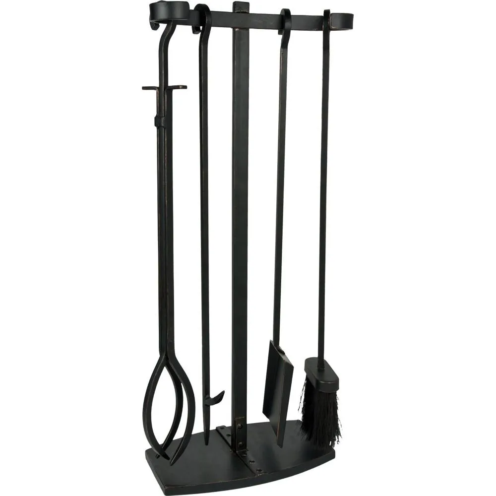 Black Iron Hanging Fire Tools Set