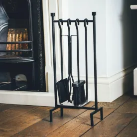 Black Iron Hanging Rack Fire Tools Set