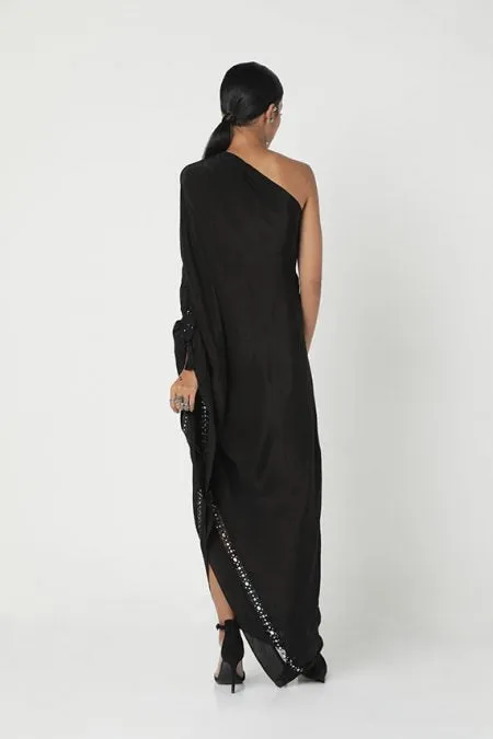 Black One Shoulder kaftan