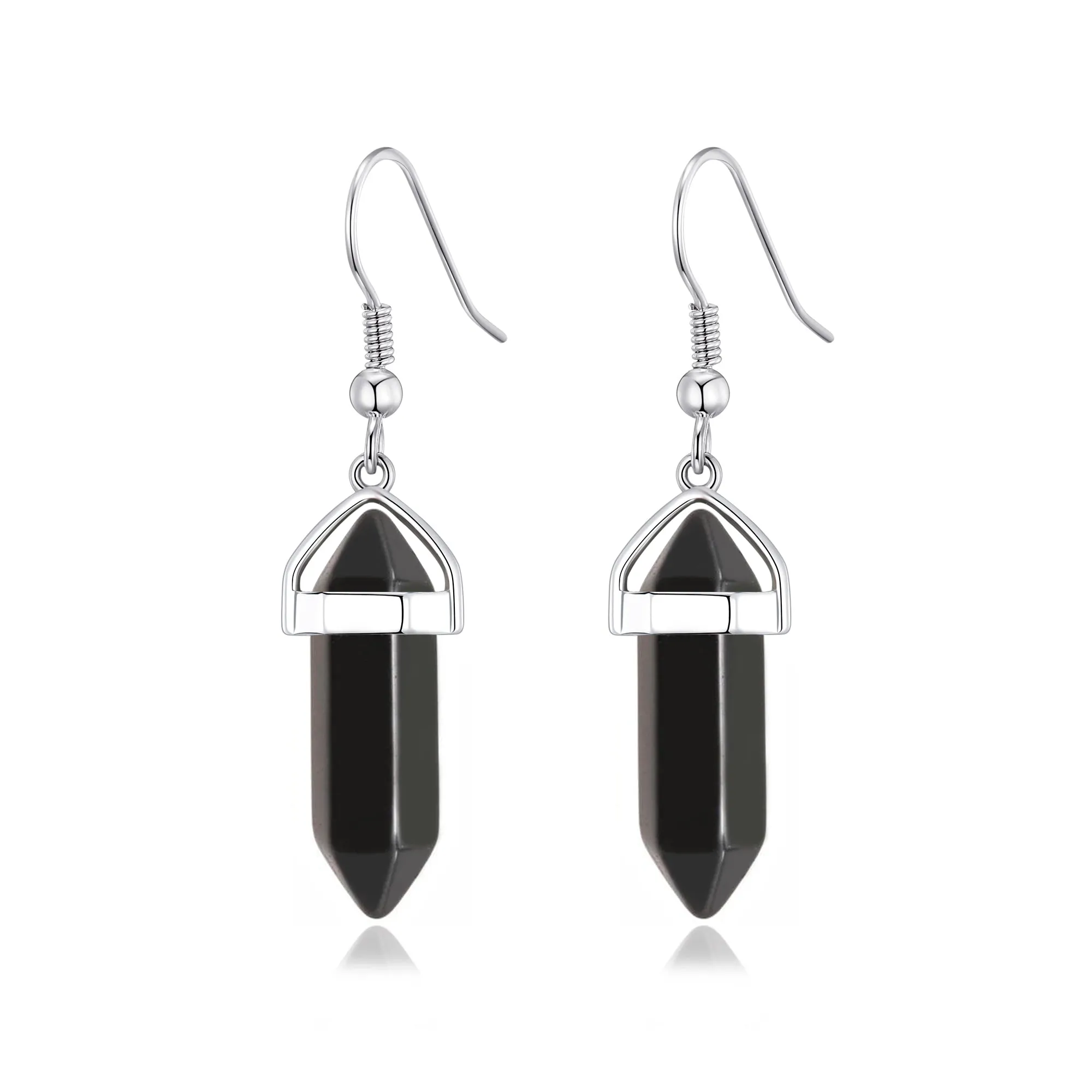 Black Onyx Gemstone Drop Earrings