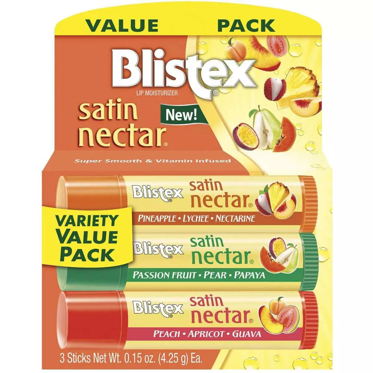 Blistex Lip Moisturizer Satin Nectar Variety Value Pack 3Pk