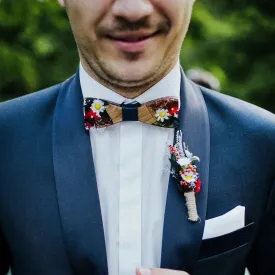 Bow tie Folk bow tie Men's accessories Wedding accessories Floral bow tie Wooden bow tie Magaela accessories Resin groom's bow tie