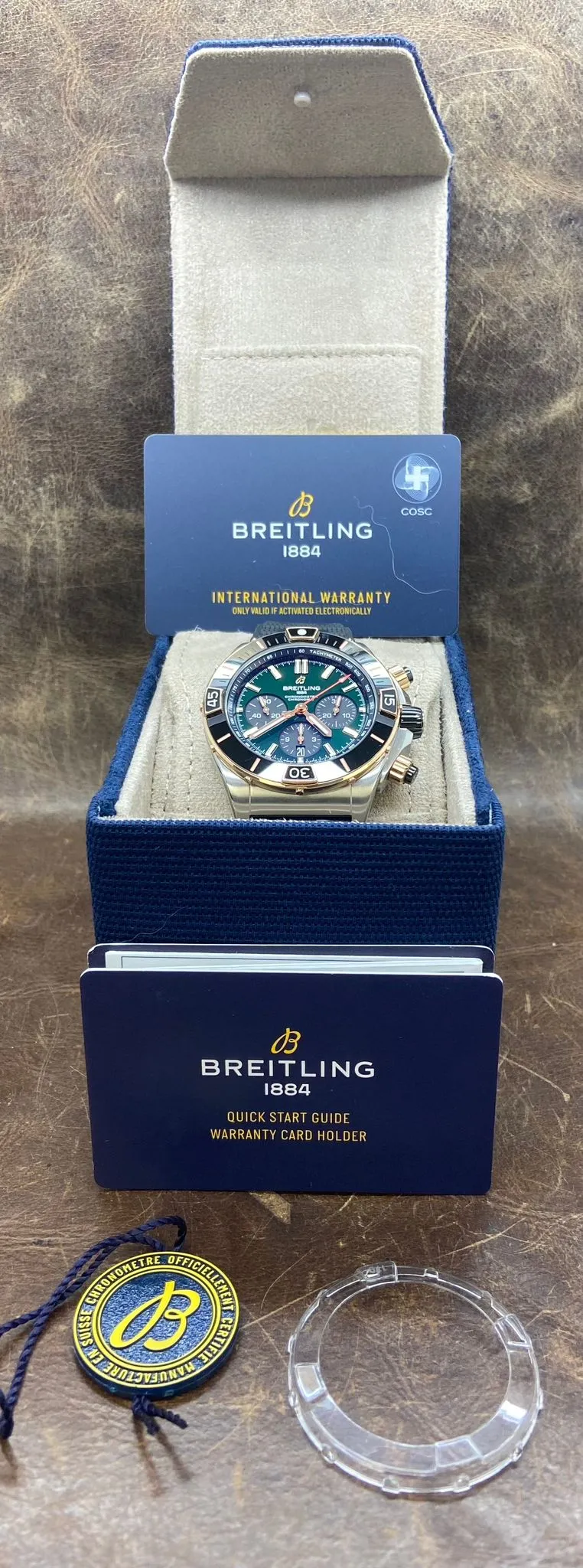 Breitling SUPER CHRONOMAT B01 44 UB0136251L1S1 Green Panda Dial Automatic Men's Watch