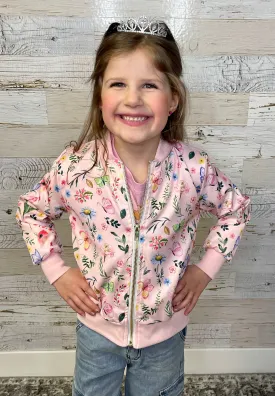 Butterfly Meadows Satin Jacket