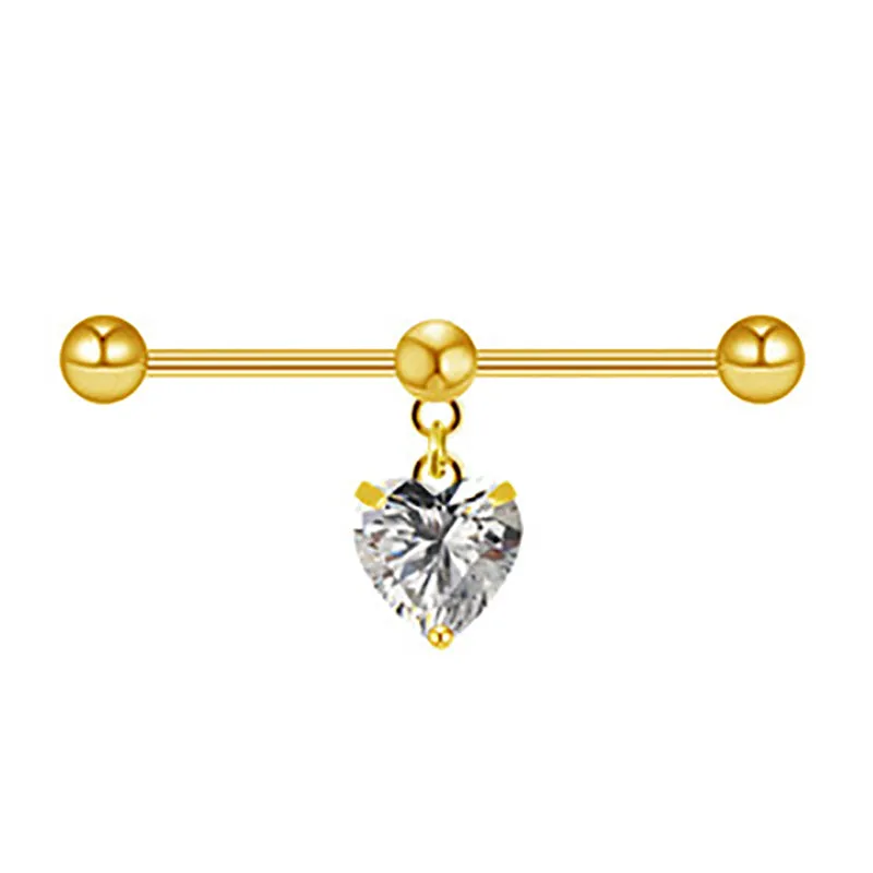 Butterfly Pattern Heart Design Copper Industrial Piercing