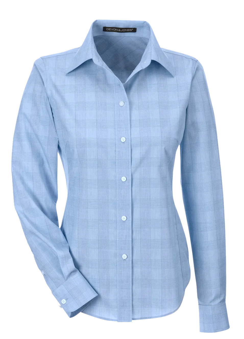 C1698W Ladies Crown Collection Glen Plaid Shirt