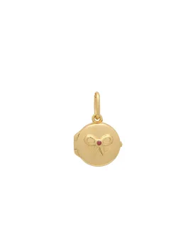 Carla Bow Engravable Locket Pendant - 9k Solid Gold