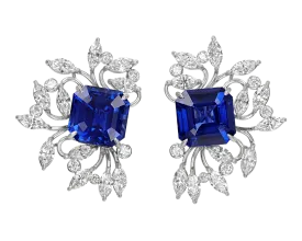 Ceylon Sapphire Earrings, 20.60 Carats