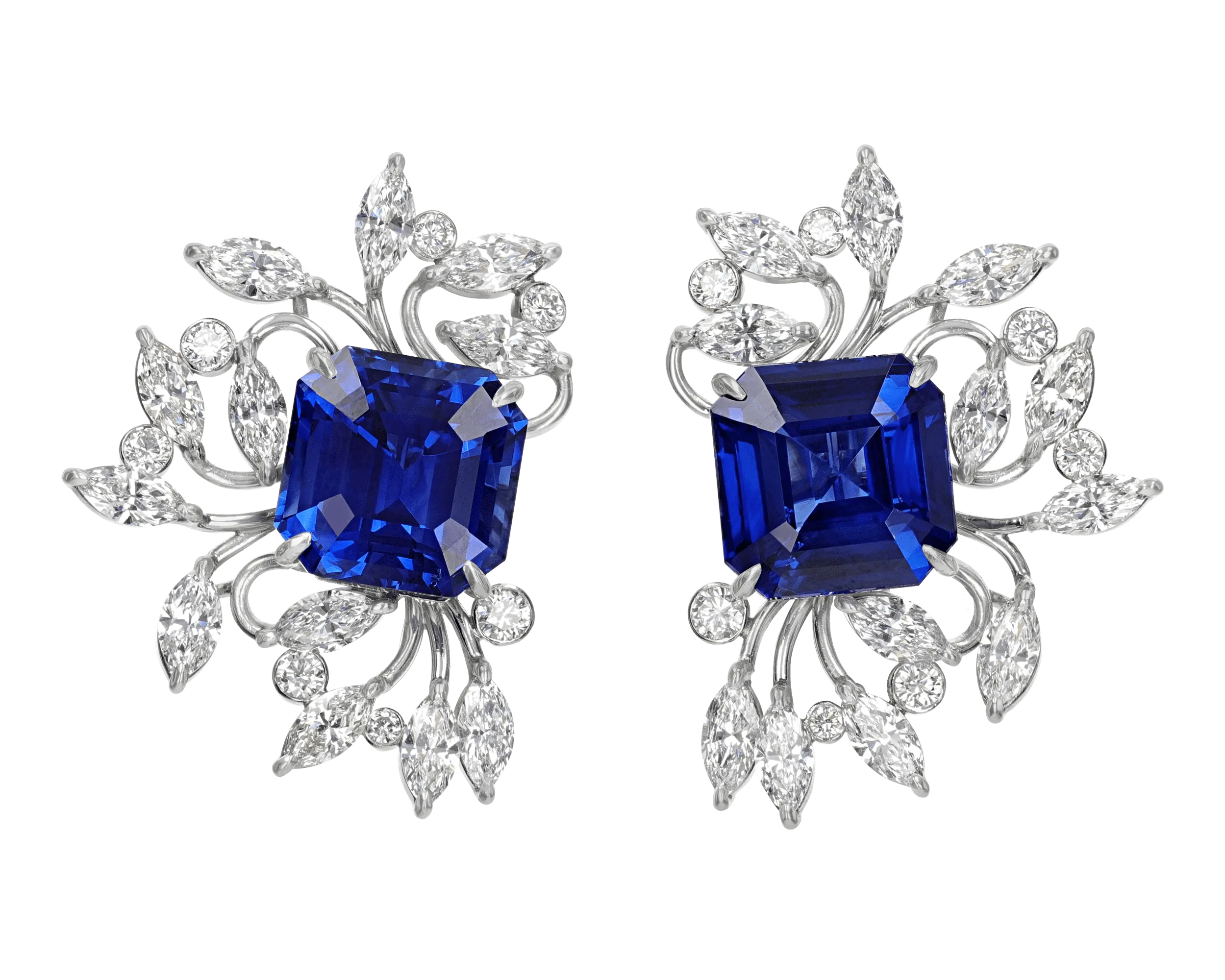 Ceylon Sapphire Earrings, 20.60 Carats