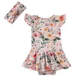 Charlie Play Spring Floral - Bamboo Twirl Skirt Bodysuit