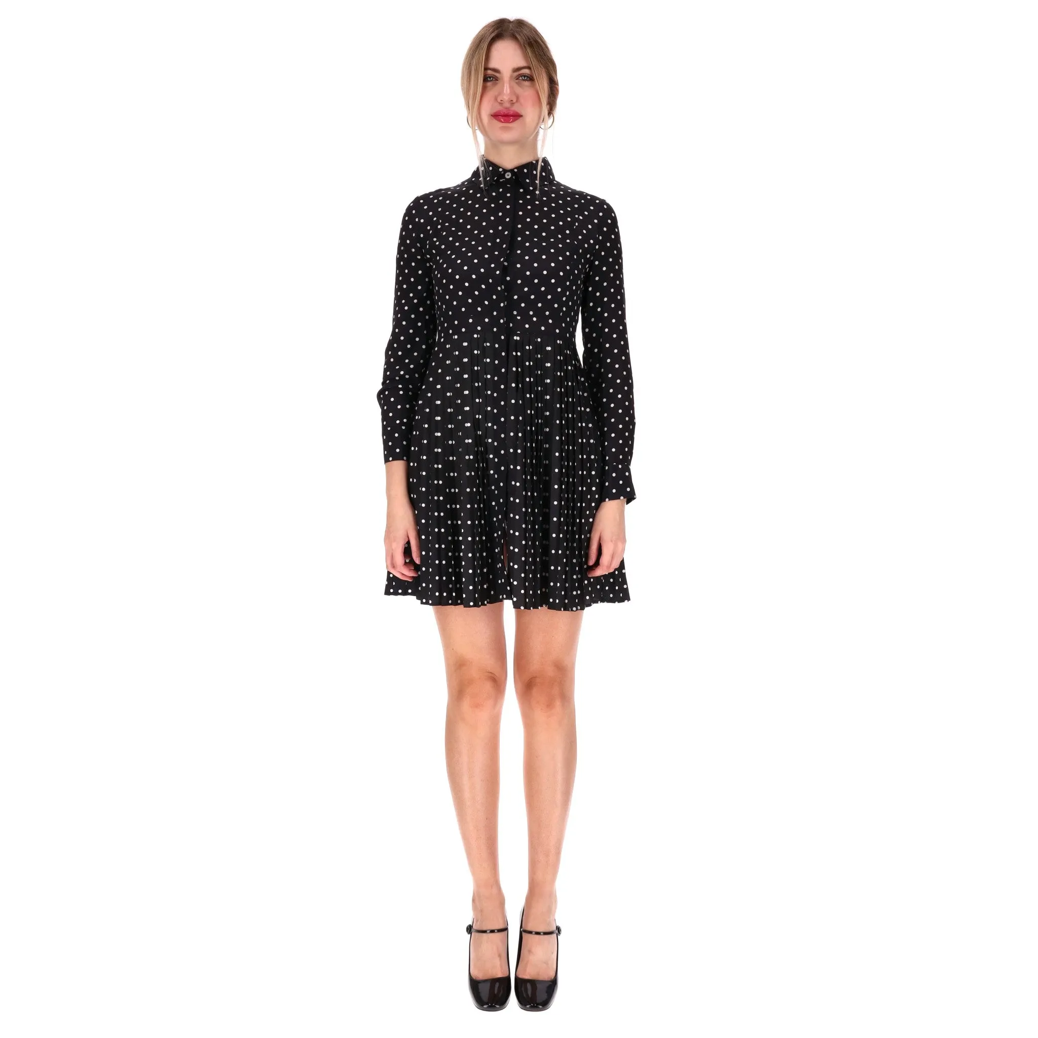 Christian Dior Silk Blend Polka-Dot Shirt Dress. Size 36FR