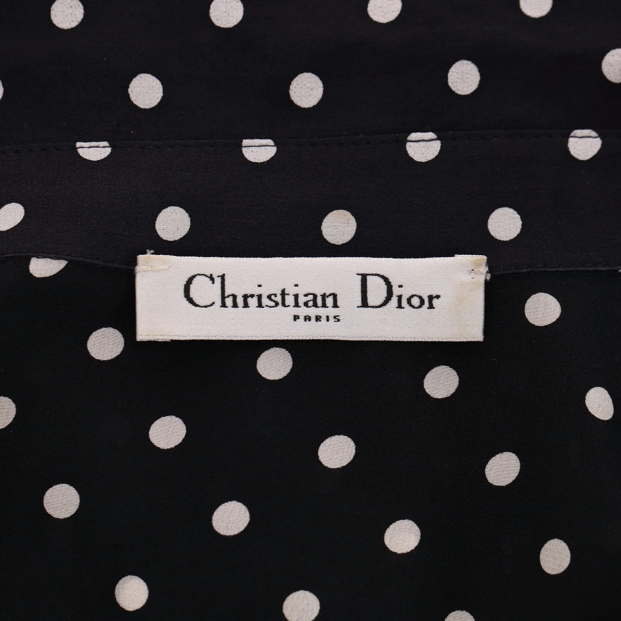 Christian Dior Silk Blend Polka-Dot Shirt Dress. Size 36FR