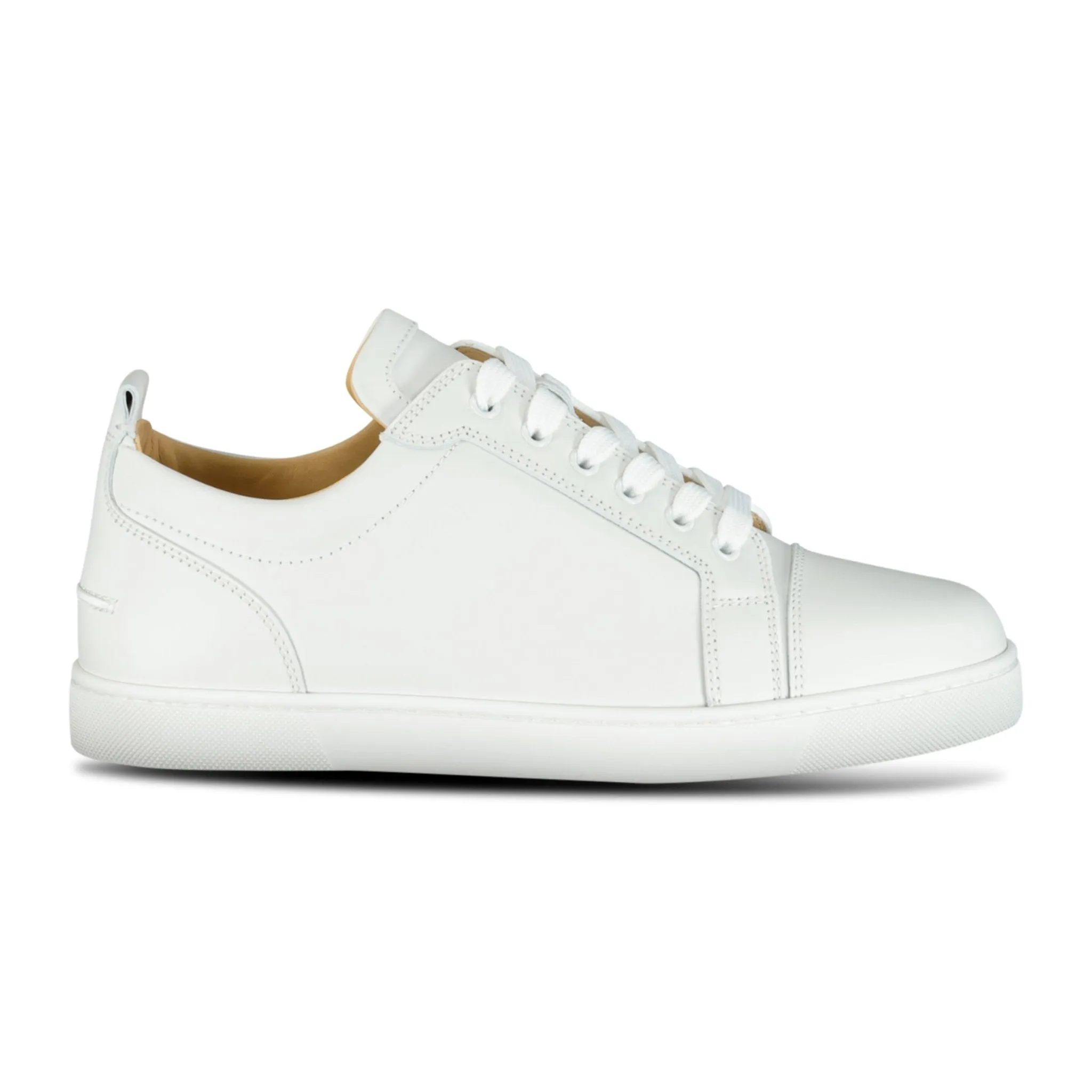 CHRISTIAN LOUBOUTIN  'LOUIS JUNIOR FLAT CALF' WHITE TRAINERS