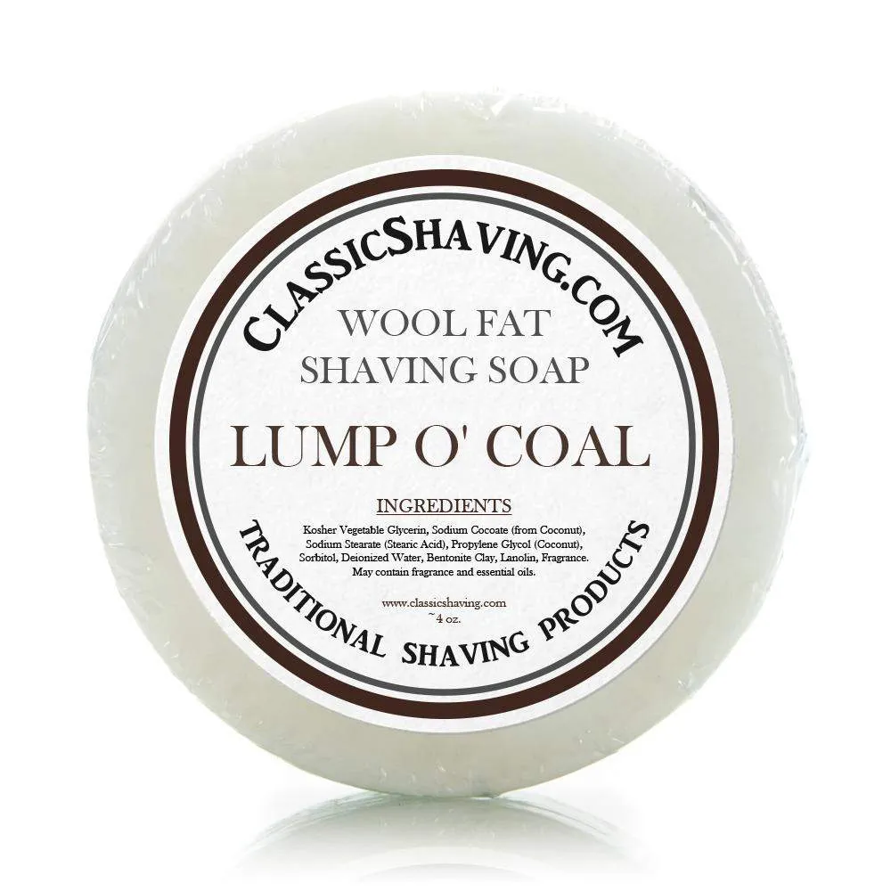 Classic Shaving Wool Fat Shaving Soap - 3" Lump o' Coal