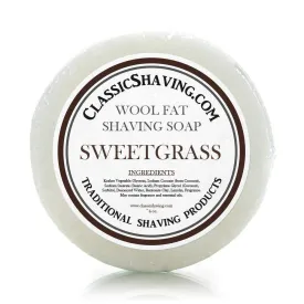 Classic Shaving Wool Fat Shaving Soap - 3" Sweetgrass