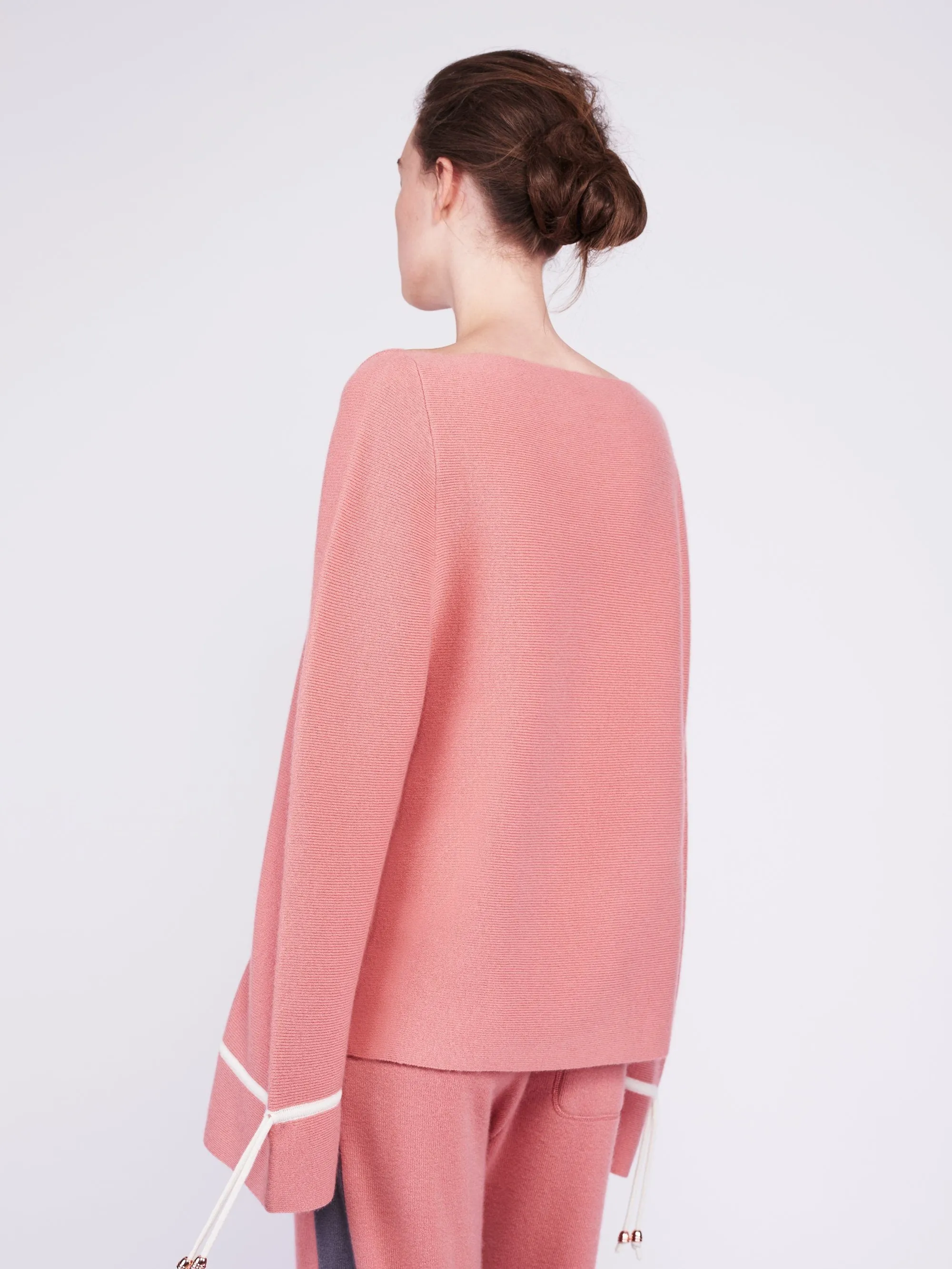 CMMC Bell Sleeve Cashmere Sweater - Sakura x White