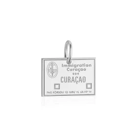 Curacao Passport Stamp Charm Silver