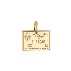 Curacao Passport Stamp Charm Solid Gold