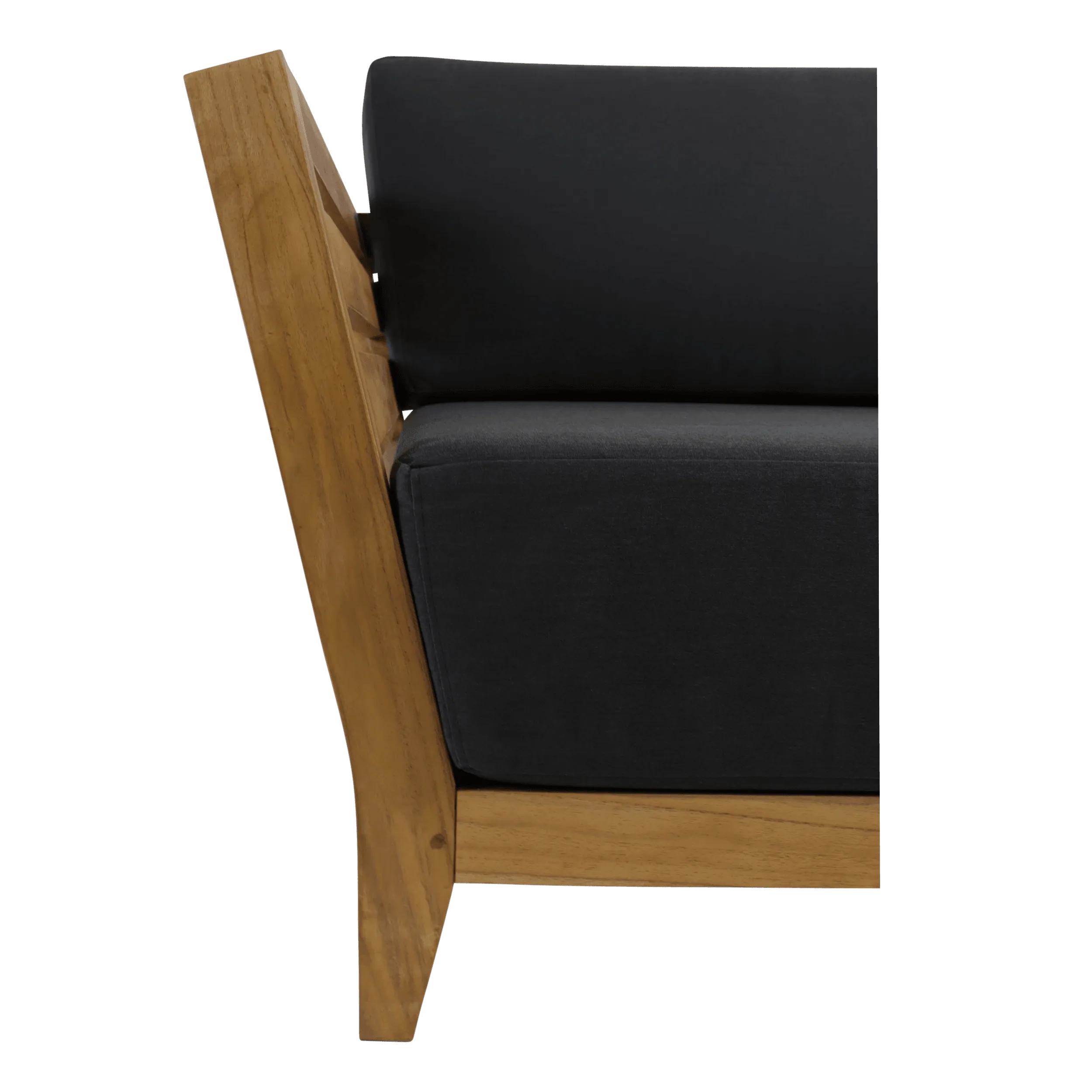 Daintree 2 Seater in Premium Natural Teak and Midnight Sunproof All Weather Fabric