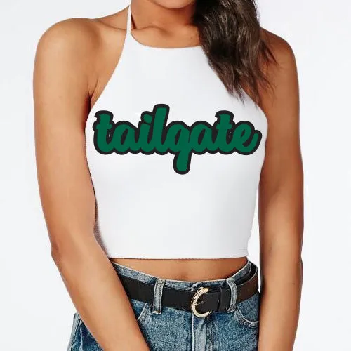 Dark Green & Black Tailgate Halter Top