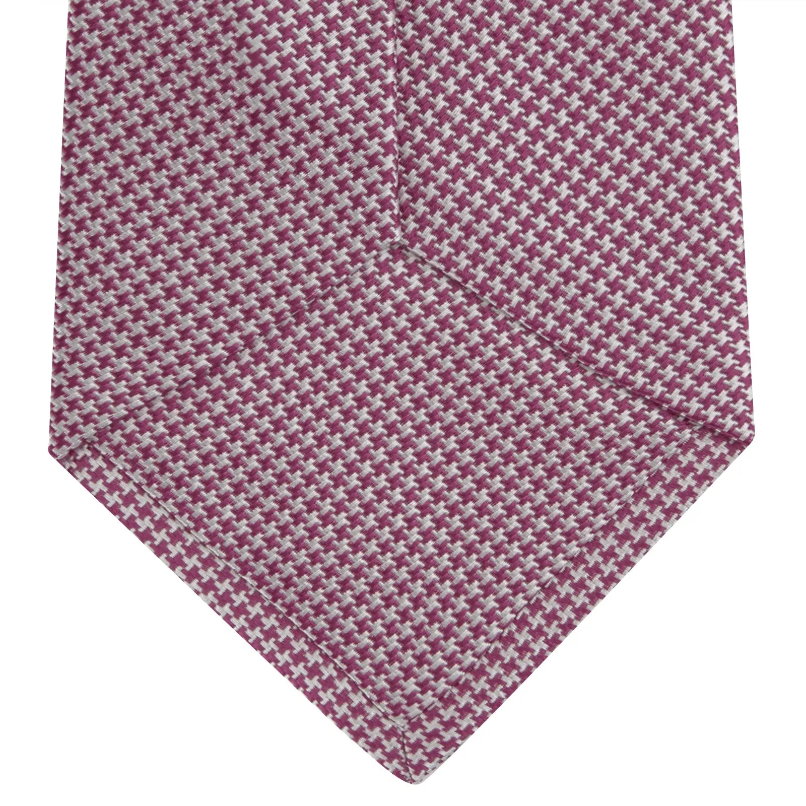 Dark Pink Houndstooth Silk Tie