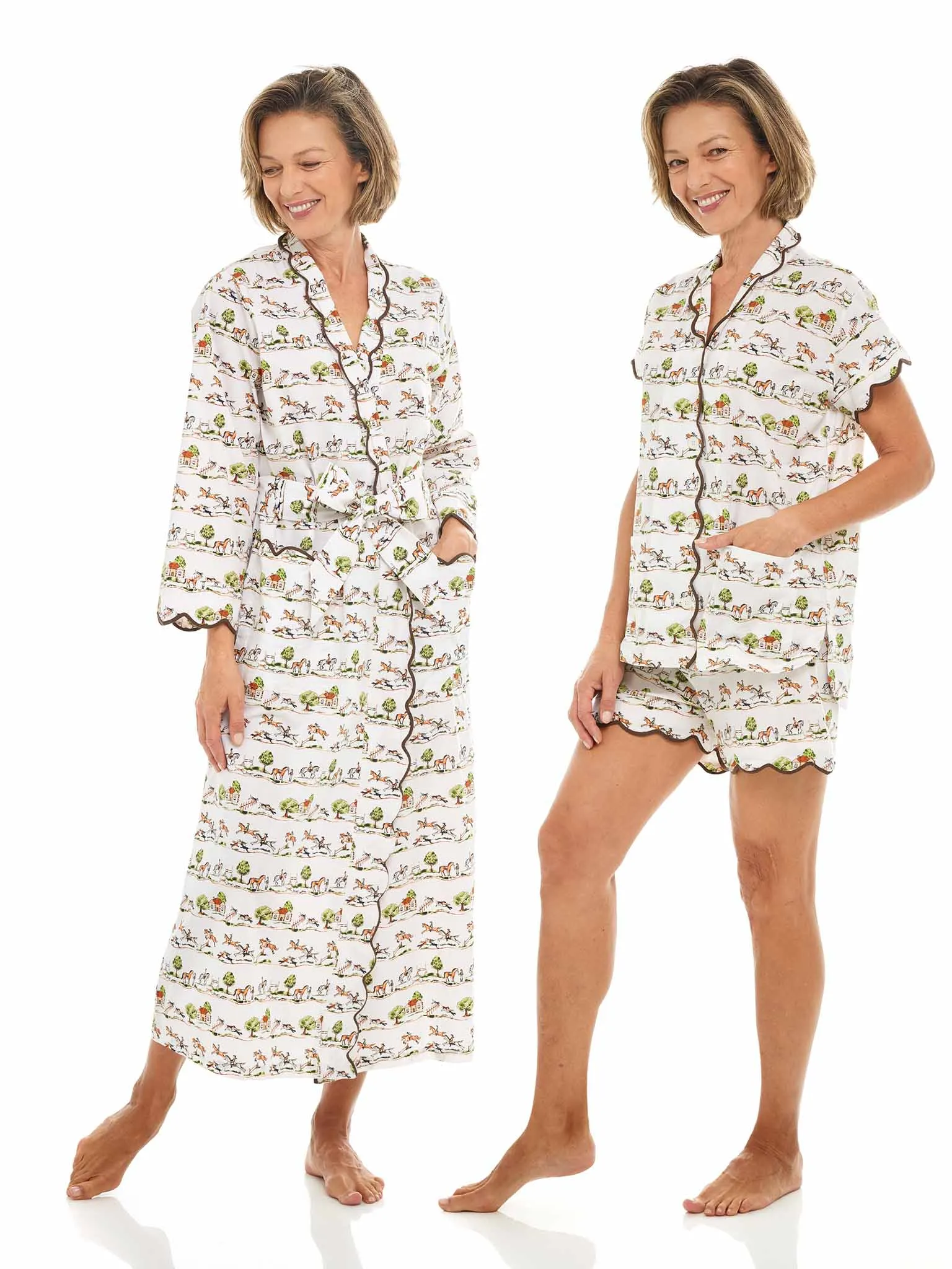 Day in the Country Bundle: Classic Robe   Pajamas with Shorts