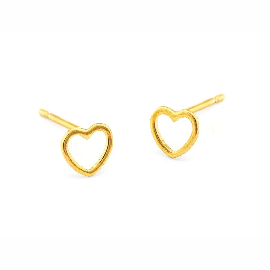 Delicate Open Heart Studs