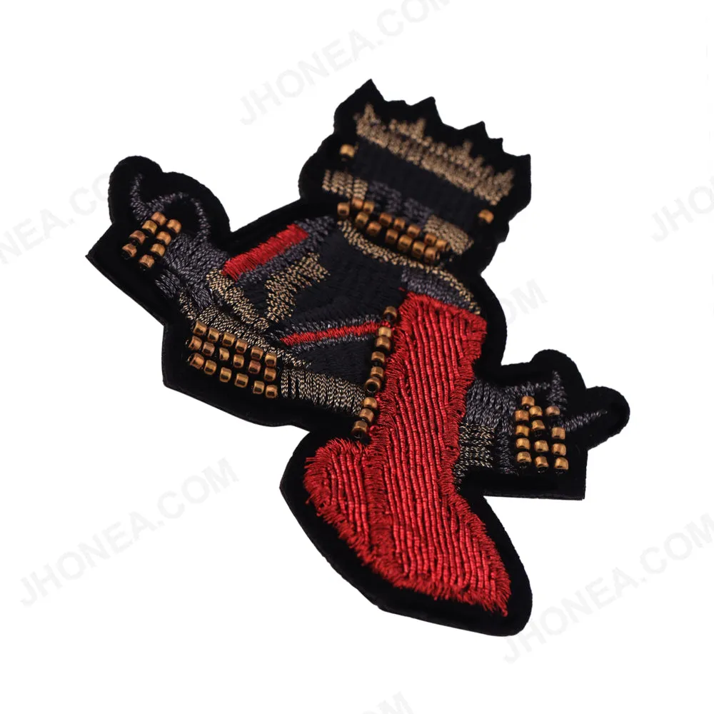 Designer Metallic Embroidery Beaded Yoga Patches