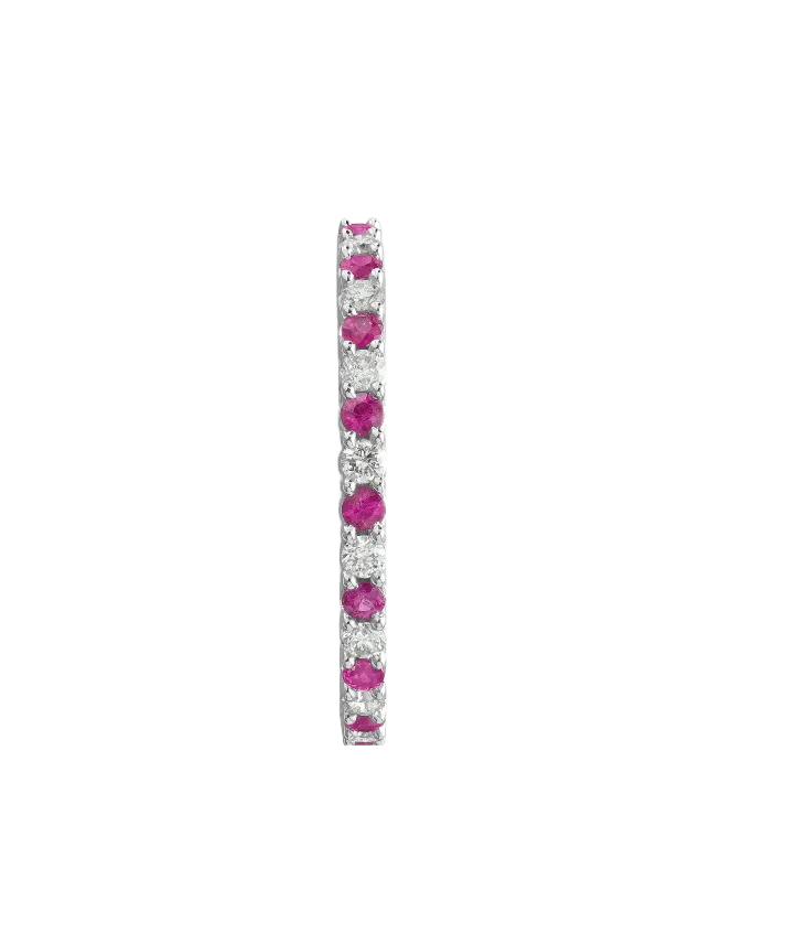 Diamond & Ruby Half Eternity Band