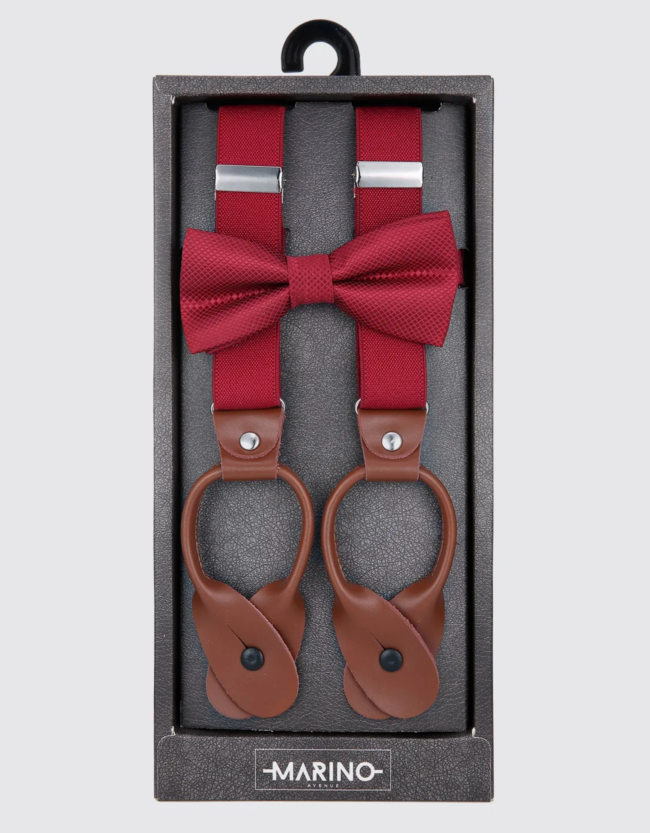 Double Button Suspender Bow Tie