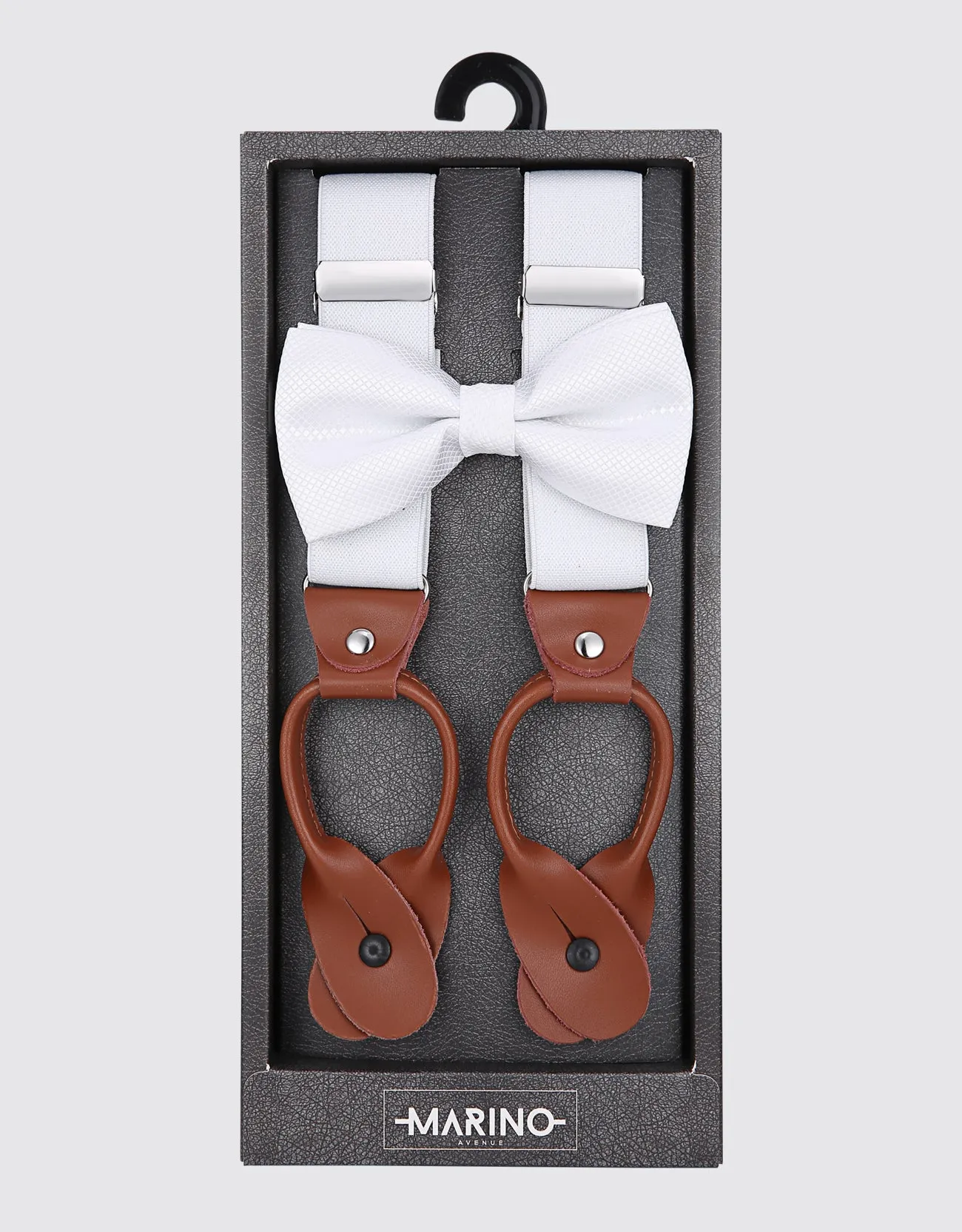 Double Looped Suspender Bow Tie Set