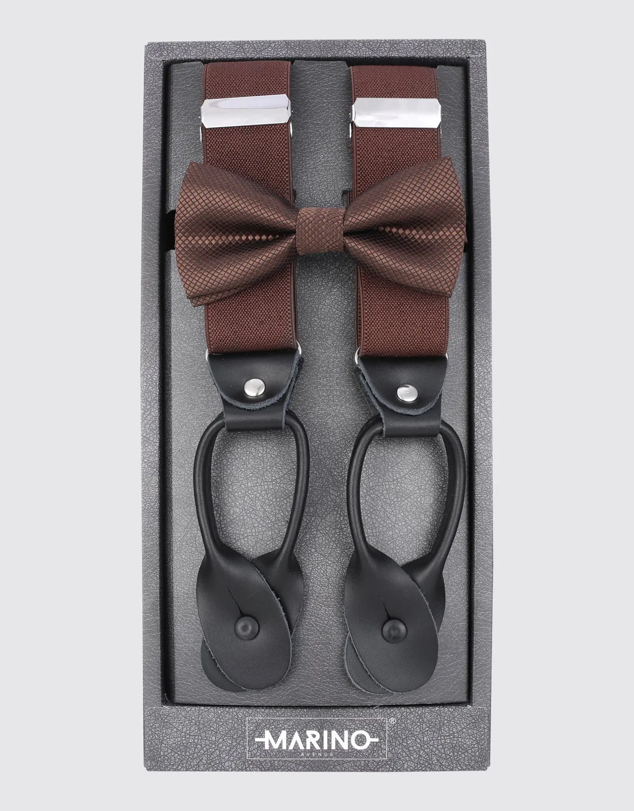 Double Looped Suspender Bow Tie Set