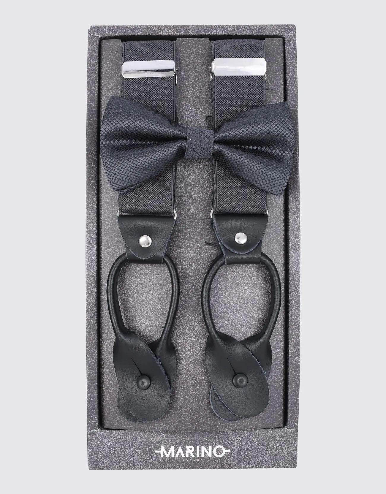 Double Looped Suspender Bow Tie Set