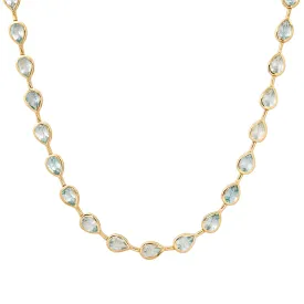 East West Blue Topaz Teardrop Collar Necklace