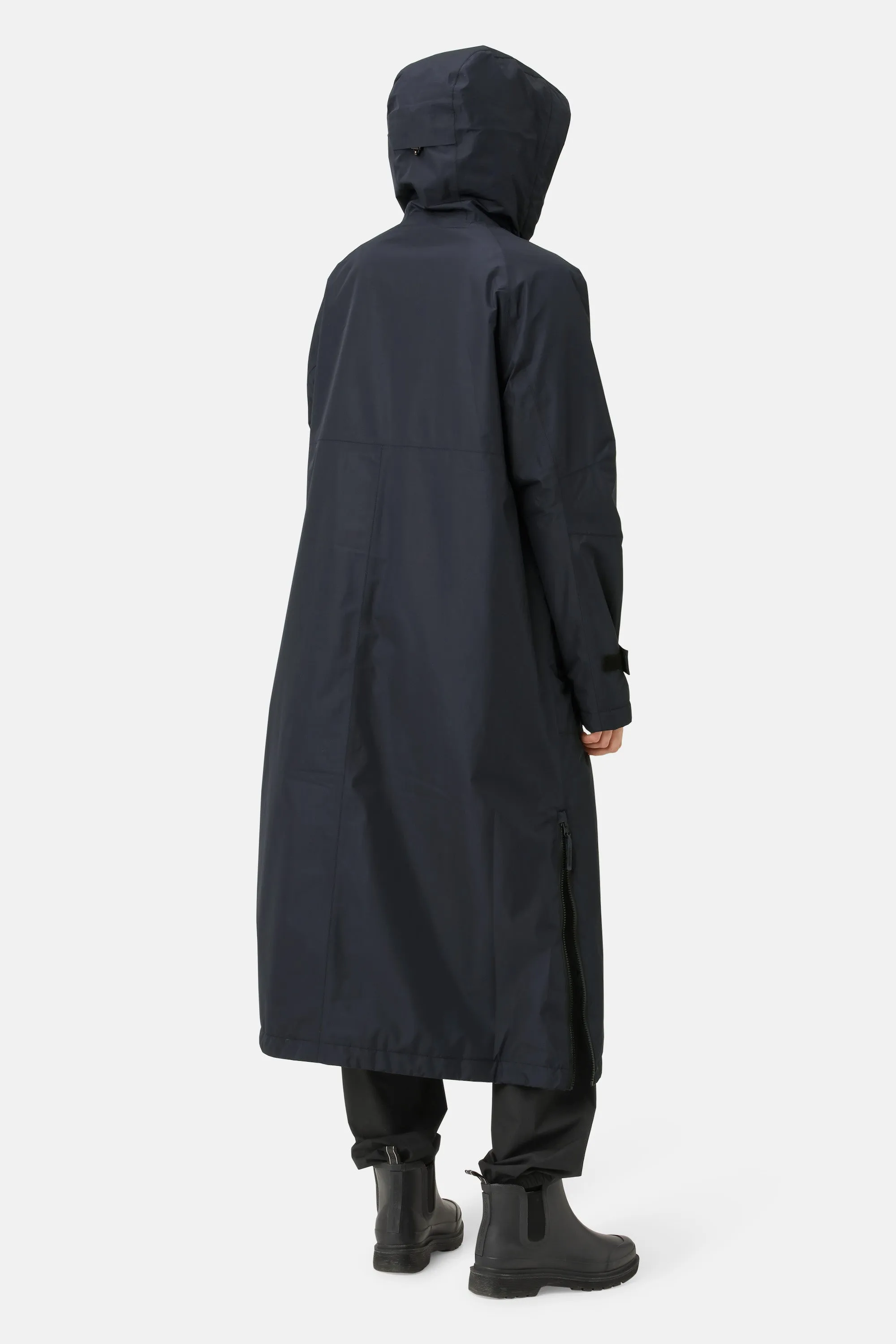 Eco Finished long Raincoat - Dark Indigo