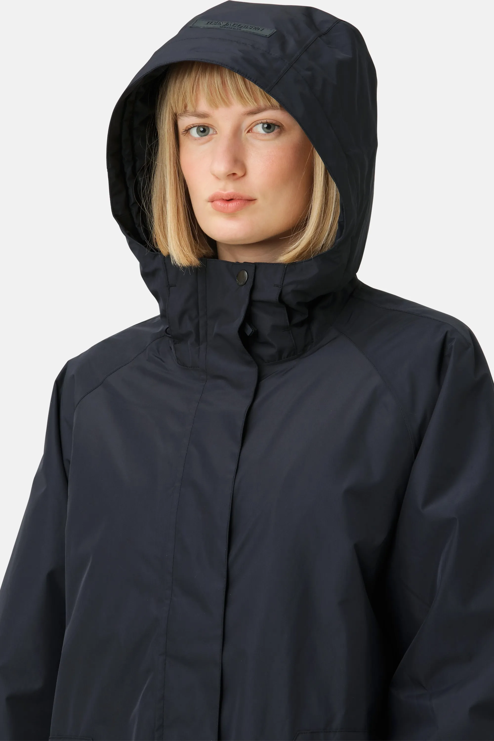 Eco Finished long Raincoat - Dark Indigo