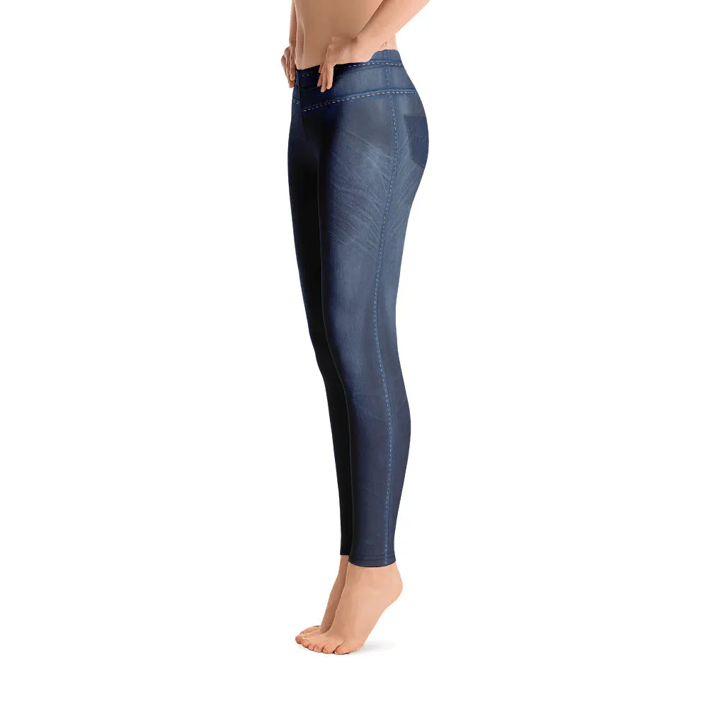 ELEVATED ESSENTIALS, SLIM AND SCULPT LEGGING DENIM BLUE