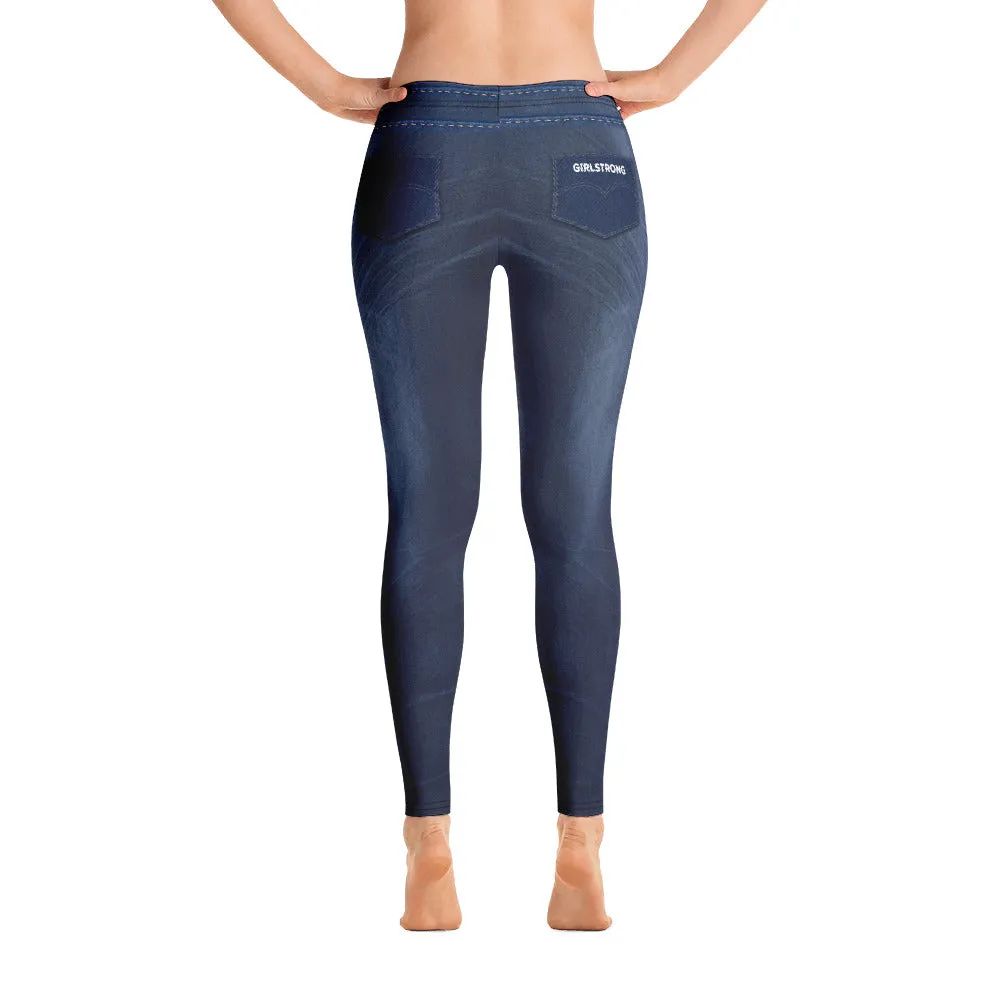 ELEVATED ESSENTIALS, SLIM AND SCULPT LEGGING DENIM BLUE