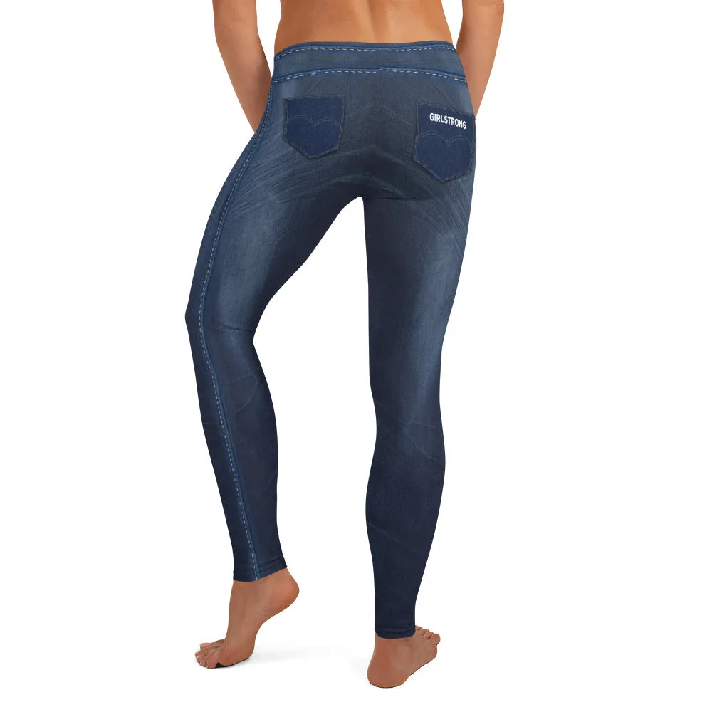 ELEVATED ESSENTIALS, SLIM AND SCULPT LEGGING DENIM BLUE