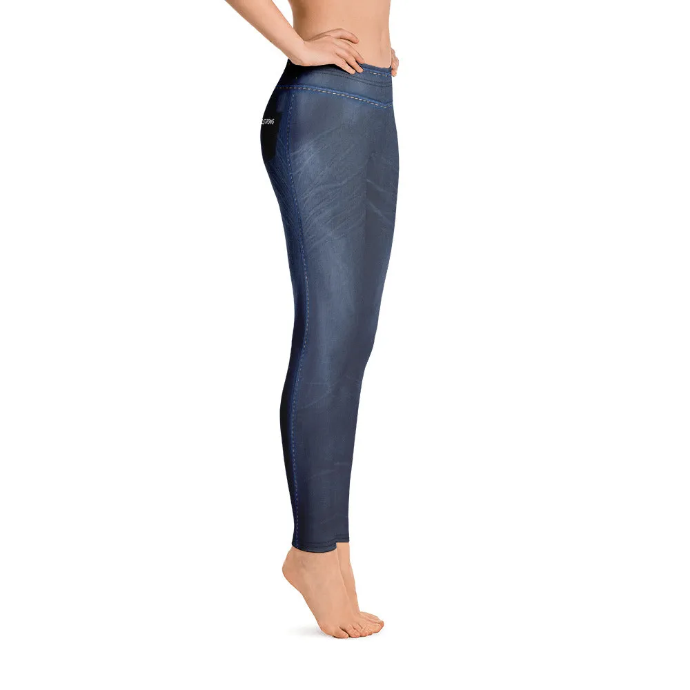 ELEVATED ESSENTIALS, SLIM AND SCULPT LEGGING DENIM BLUE