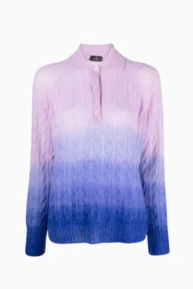 Etro Ombre Polo Neck Jumper - Blue Multi