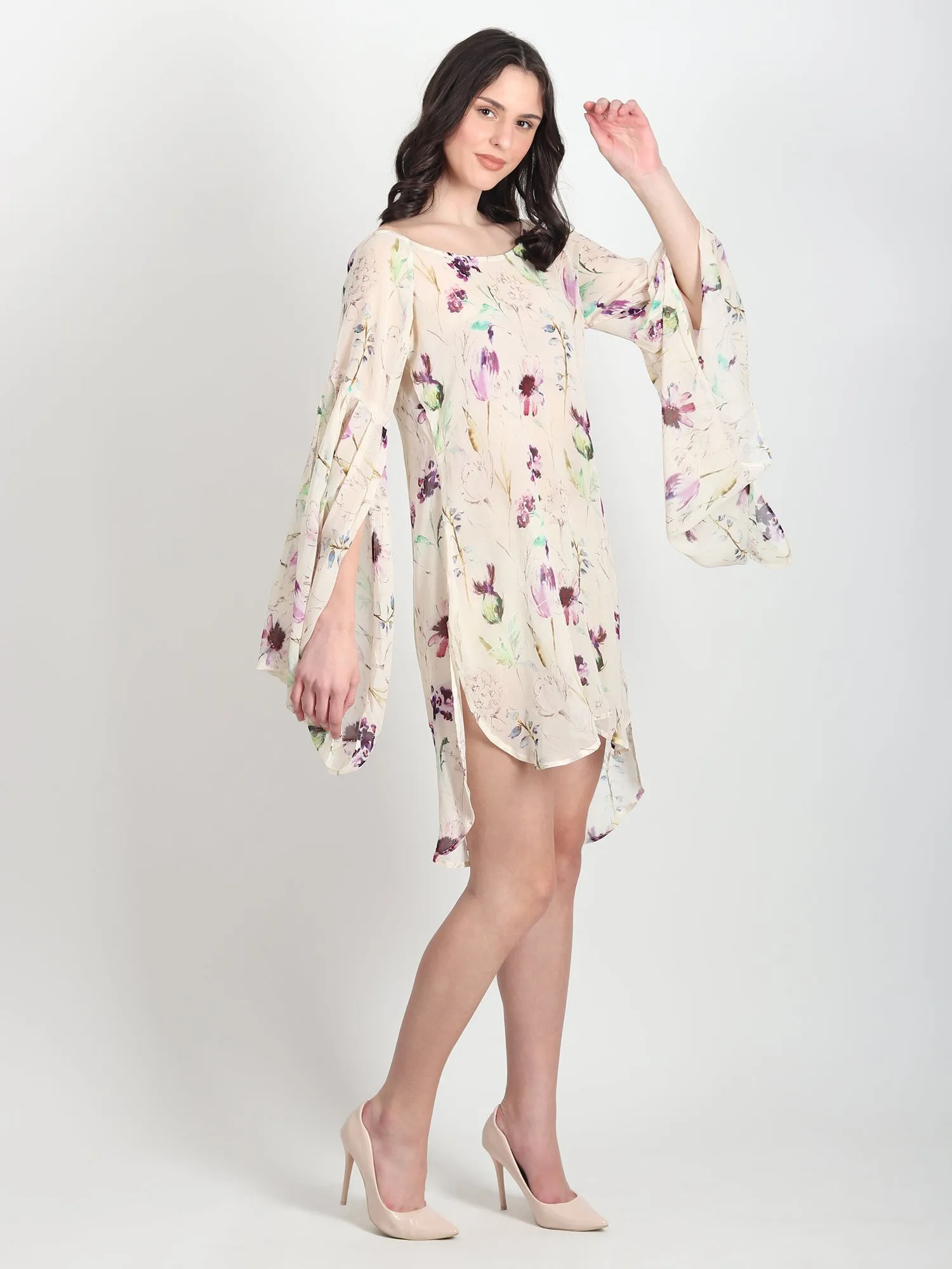 Fern Floral Printed Georgette Dress