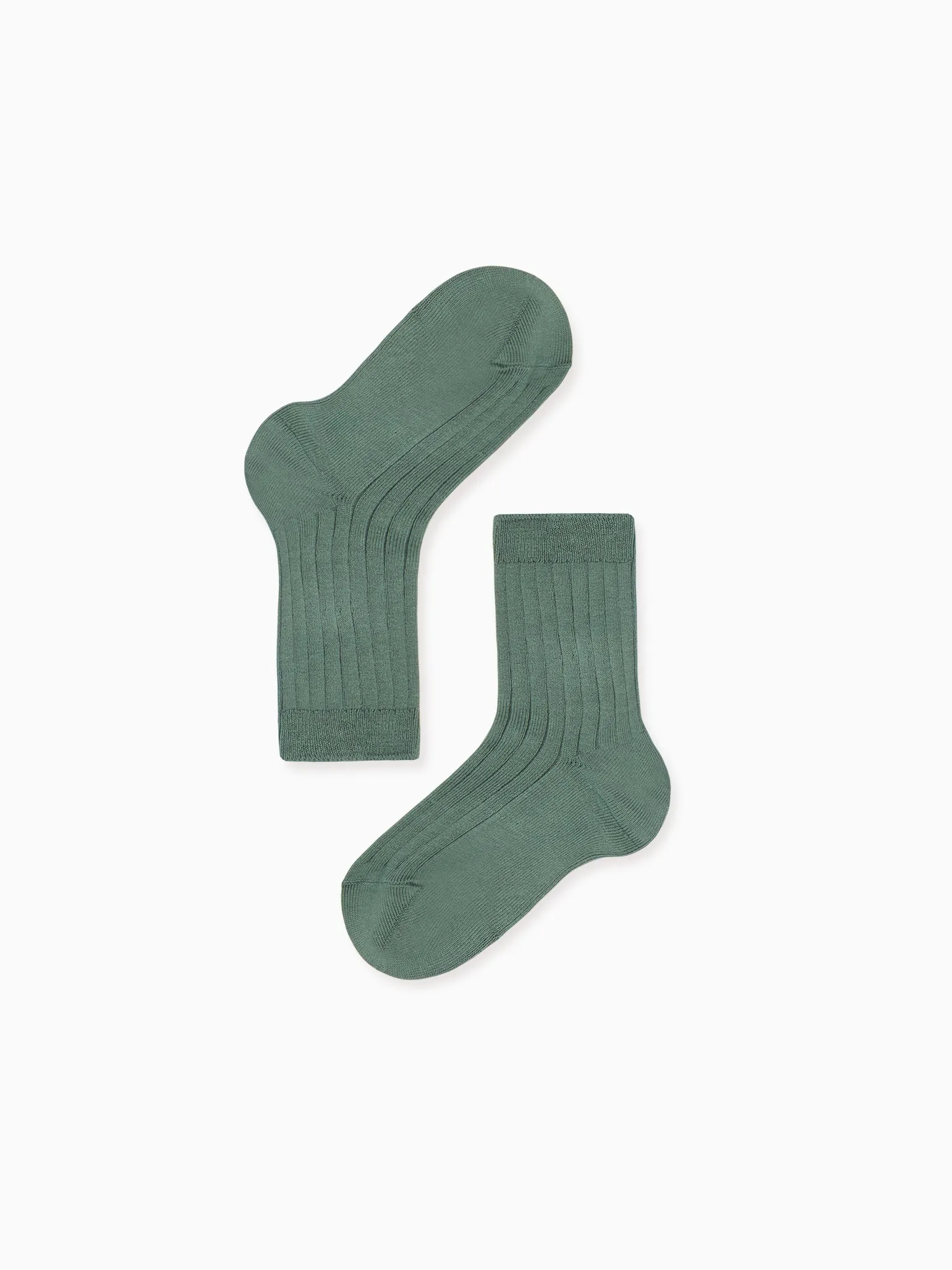 Fern Ribbed Short Kids Socks