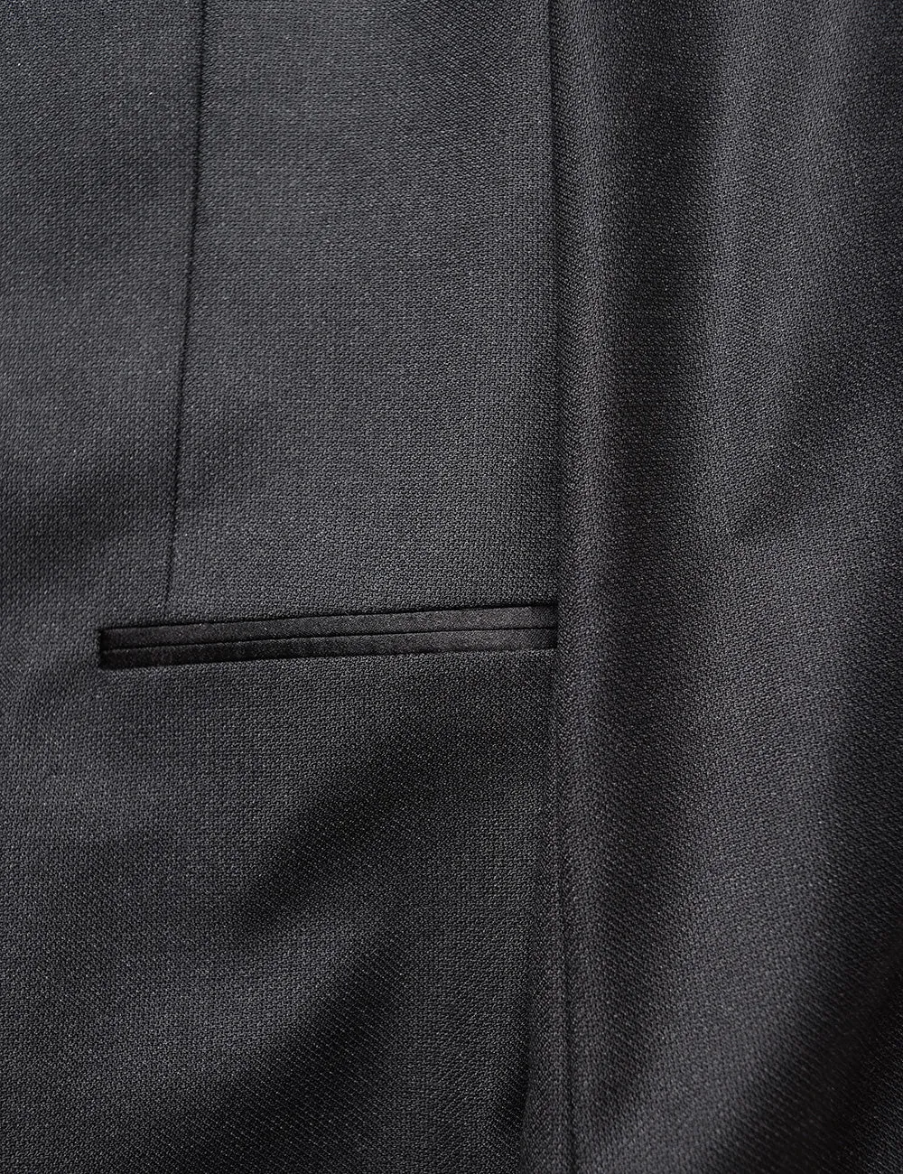 FINAL SALE: BKT50 Shawl Collar Dinner Jacket in Tonal Birdseye - Black with Satin Lapel